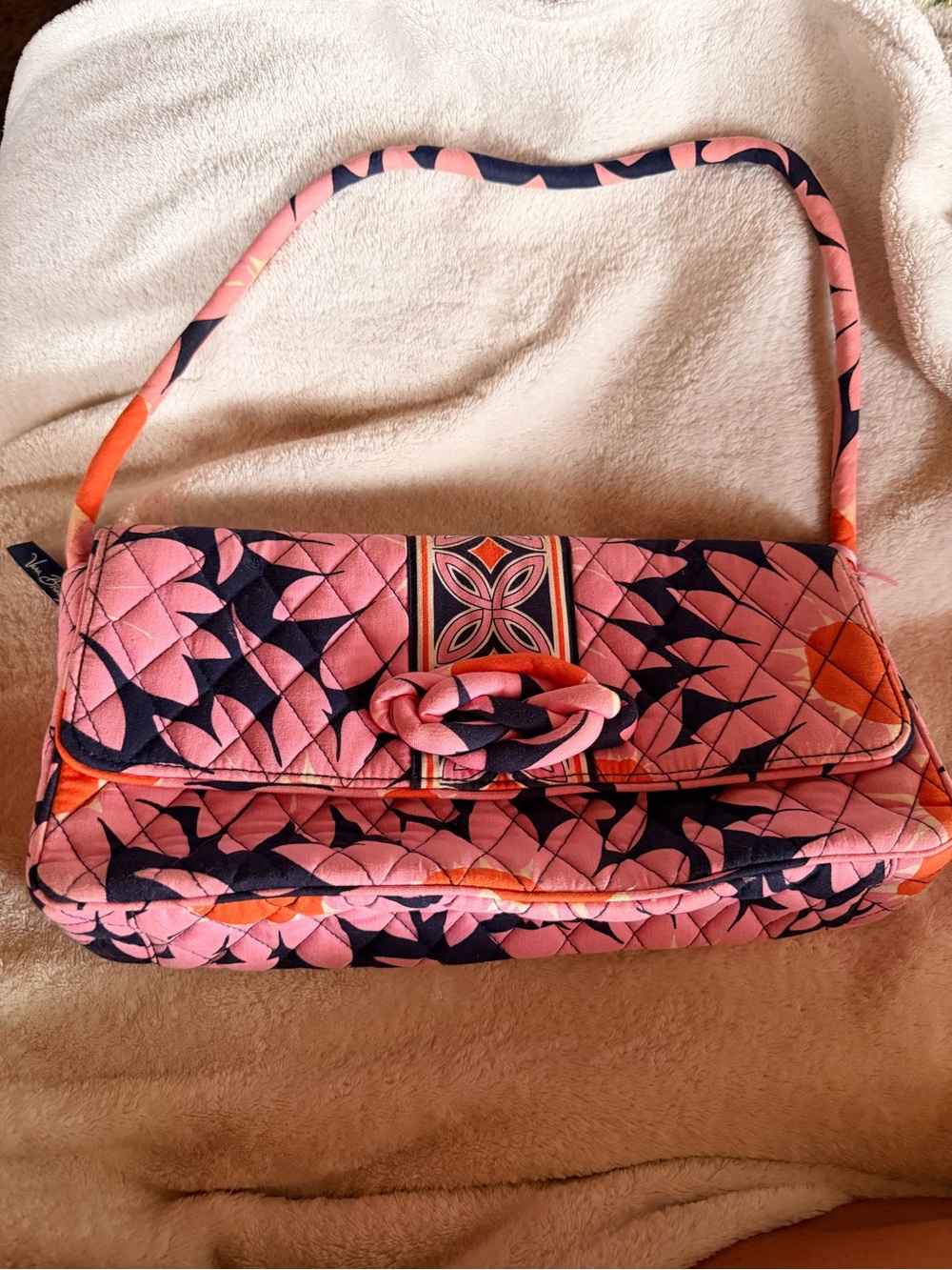 NWT Vera Bradley Pink Floral Quilted Shoulder Bag